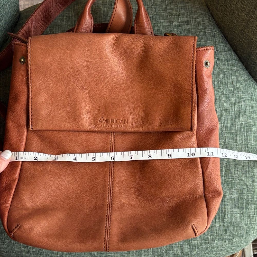 American Leather Co. brown Women backpack Bag purse neutral classic everyday GUC - Picture 6 of 16